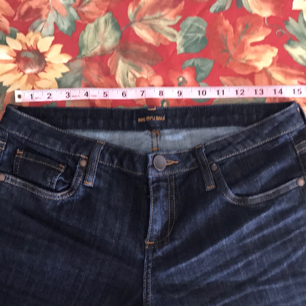 See Thru Soul Flare Dark Wash Jeans - Picture 4 of 8